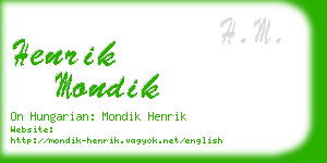 henrik mondik business card